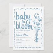 Baby in Bloom Whimsical Hand Drawn Boy Baby shower Kaart (Voorkant)