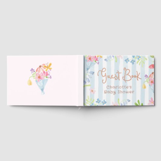 Baby in Bloom Whimsical Stripes Baby shower Gastenboek (Volledig)