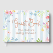 Baby in Bloom Whimsical Stripes Baby shower Gastenboek (Voorkant)