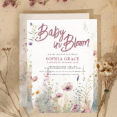 Baby in Bloom Whimsical Wildflower Baby shower Kaart