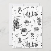 Baby in Bloom Whimsical Zwart-wit Baby shower Kaart (Achterkant)