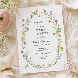 Baby in Bloom Whimsicale Wilde Bloem Baby Shower Kaart