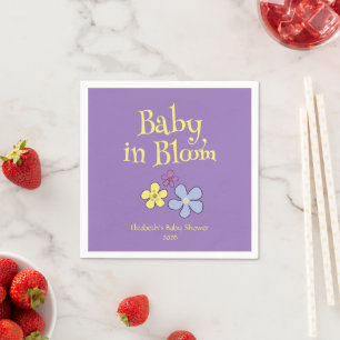 Baby in Bloom Whimsische Bloem Meisje Baby Shower Servet