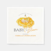 Baby in Bloom whimsy waterverf geel baby shower Servet (Voorkant)