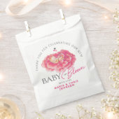 Baby in Bloom whimsy waterverf roze baby shower Bedankzakje (Geknipt)