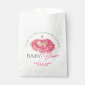 Baby in Bloom whimsy waterverf roze baby shower Bedankzakje (Voorkant)