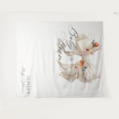 Baby in Bloom White Bow Floral Baby shower Wandkleed (Voorkant (horizontaal))