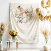 Baby in Bloom White Bow Floral Baby shower Wandkleed