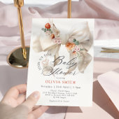 Baby in Bloom White Bow Herfst Floral Baby shower Kaart