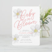 Baby in Bloom White Daisy Theme Baby shower Kaart (Staand voorkant)