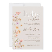Baby In Bloom Wild Flower Baby shower Invitation