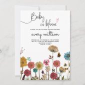 Baby in bloom wild flower baby shower kaart (Voorkant)