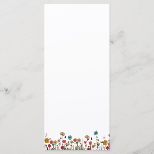 Baby in bloom wild flower baby shower menu (Achterkant)