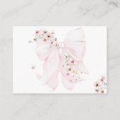 Baby in Bloom Wild Flower Bow Spring Baby shower Informatiekaartje (Achterkant)