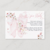 Baby in Bloom Wild Flower Bow Spring Baby shower Informatiekaartje (Voorkant)