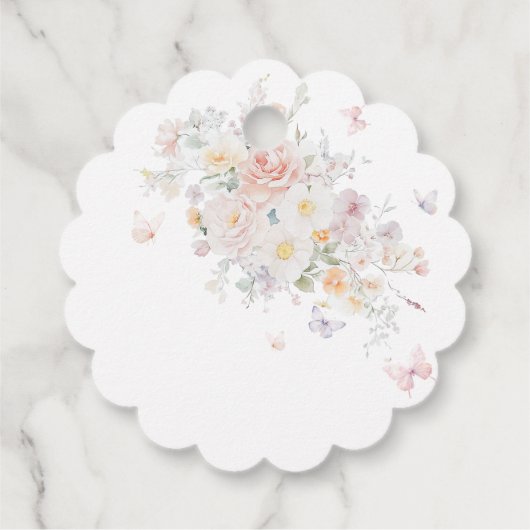 Baby in Bloom Wild Flower Butterfly Baby shower Bedankjes Labels (Achterkant)