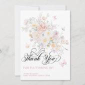 Baby in Bloom Wild Flower Butterfly Baby shower Bedankkaart (Voorkant)