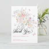 Baby in Bloom Wild Flower Butterfly Baby shower Bedankkaart (Staand voorkant)