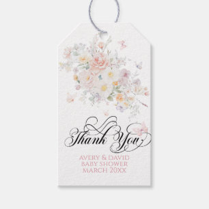 Baby in Bloom Wild Flower Butterfly Baby shower Cadeaulabel