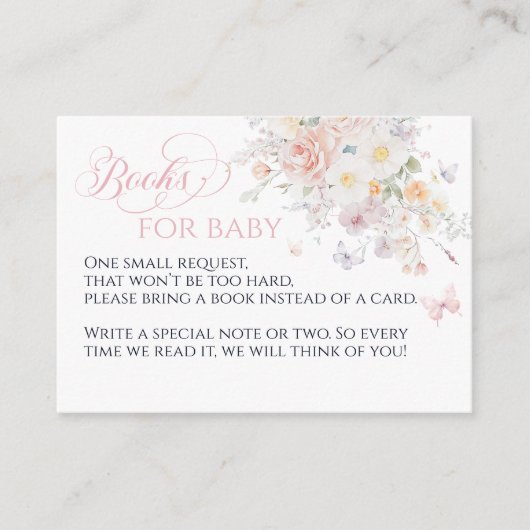 Baby in Bloom Wild Flower Butterfly Baby shower Informatiekaartje (Voorkant)