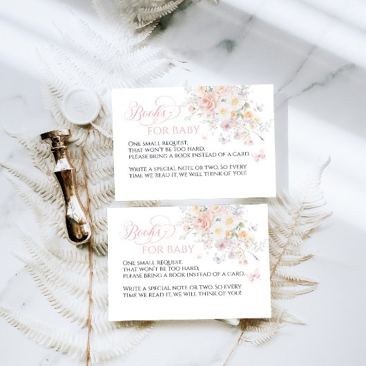 Baby in Bloom Wild Flower Butterfly Baby shower Informatiekaartje