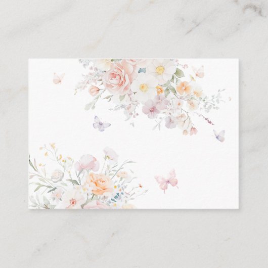 Baby in Bloom Wild Flower Butterfly Baby shower Informatiekaartje (Achterkant)