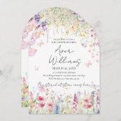 Baby in Bloom Wild Flower Butterfly Baby shower Kaart (Voorkant / Achterkant)