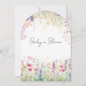 Baby in Bloom Wild Flower Butterfly Baby shower Kaart (Achterkant)