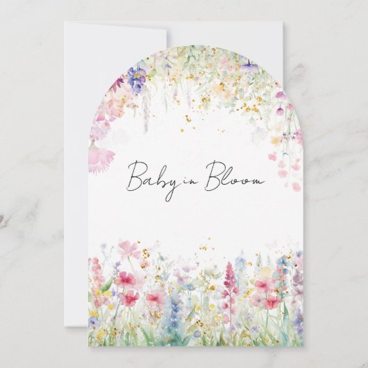 Baby in Bloom Wild Flower Butterfly Baby shower Kaart (Achterkant)