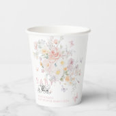 Baby in Bloom Wild Flower Butterfly Baby shower Papieren Bekers (Achterkant)