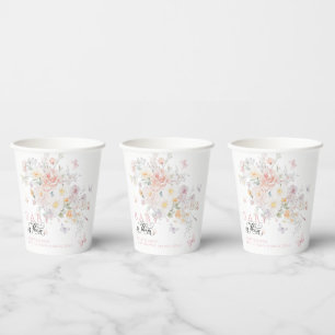Baby in Bloom Wild Flower Butterfly Baby shower Papieren Bekers