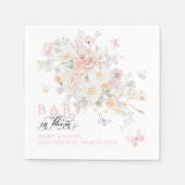 Baby in Bloom Wild Flower Butterfly Baby shower Servet (Voorkant)