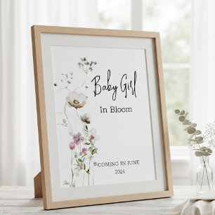 Baby in Bloom Wild Flower Feest Meisje Poster