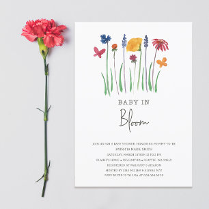Baby in Bloom Wildbloemen Baby Meisje Baby shower Kaart