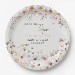 Baby in Bloom Wildbloemen Baby Meisje Baby shower Papieren Bordje