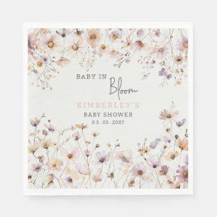 Baby in Bloom Wildbloemen Baby Meisje Baby shower Servet