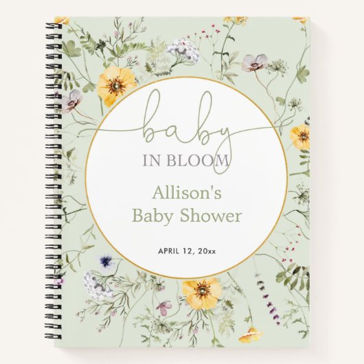 Baby in bloom Wildbloemen baby shower Notitieboek (Voorkant)