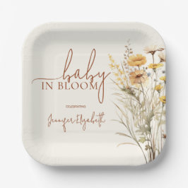 Baby in Bloom Wilde Bloem Baby Borrel Papieren Bordje