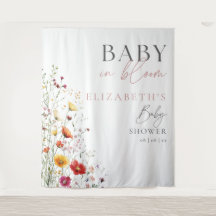 Baby In Bloom Wilde Bloem Baby Shower Achtergrond
