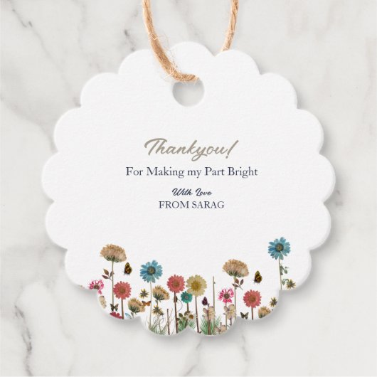 Baby in bloom wilde bloem baby shower dank u bedankjes labels (Voorkant)