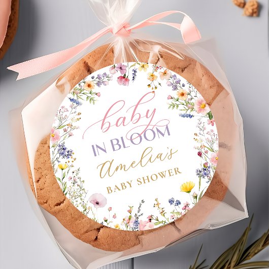 Baby In Bloom Wilde Bloem Baby Shower Sticker