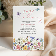 Baby in Bloom Wilde Bloem Baby Shower Uitnodiging
