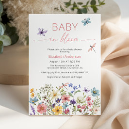 Baby in Bloom Wilde Bloem Baby Shower Uitnodiging