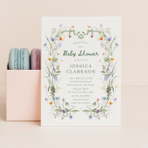 Baby in Bloom Wilde Bloem Baby Shower Uitnodiging
