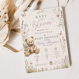 Baby in Bloom Wilde Bloem Baby Shower Uitnodiging