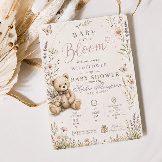 Baby in Bloom Wilde Bloem Baby Shower Uitnodiging