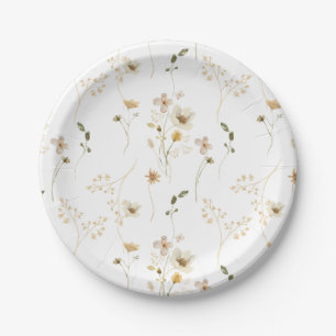 Baby in Bloom Wilde Bloem Elegante boho Baby Showe Papieren Bordje