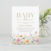 Baby In Bloom wilde bloem geslacht neutra Baby sho Kaart (Staand voorkant)