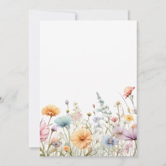 Baby In Bloom wilde bloem geslacht neutra Baby sho Kaart (Achterkant)