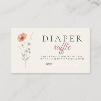 Baby in Bloom Wilde Bloem Luier Raffle Kaart